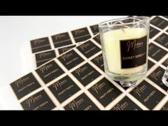 Elektroplaat metalen brief parfum fles etiket goud nikkel geïmprimeerde kaars waarschuwingslabels