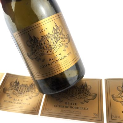 kopen Goud folie waterdicht Goud etiket Whiskey zelfklevend Goud bier label stickers online manufacture
