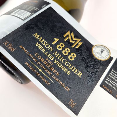 kopen CMYK-afdrukken op maat voor champagneflessen Goudfolie online manufacture