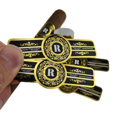 kopen Pantone 3D Sigarenetiket Printing Spot UV Gold Foil Art Paper Gedrukt Custom Foil Stickers online manufacture