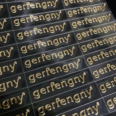 Op maat gedrukte Vinyl Logo Transfer Sticker Duidelijke 3D Metal Sticker Transfer Folie Stamping Warm zilver UV Transfer Sticker