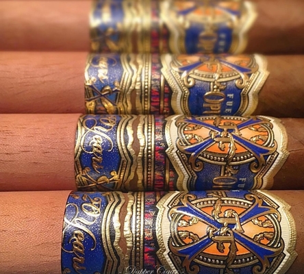 kopen Hot Sale Custom Cigar Label Sticker Tailored Design Gold Stamping Cigar Ring Label Kleefmiddel Waterdicht Cartoon Label Printing Sticker online manufacture