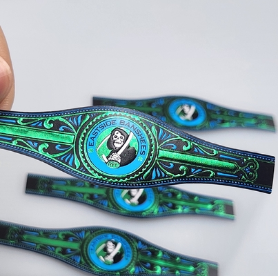 kopen Premium Custom OEM Waterdichte Vinyl Gedrukte Sigarenring met Spot UV en Embossing Printing Hoge Kwaliteit Persoonlijke Branding Waterdichte Sigaren Label Sticker online manufacture