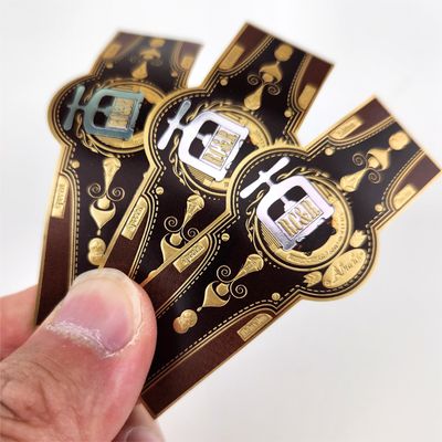 Goede prijs Luxe papieren labelband print sigaren gouden folie sigarenlabelband sigarettenlabel reliëf goudstempel sticker online