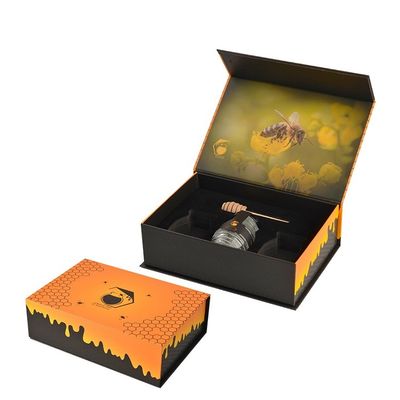 Goede prijs Zwarte oranje aangepaste magnetische sluiting geschenkdozen Matte opvouwbare verpakkingsdoos voor honing online