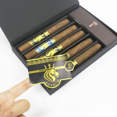 Goede prijs CMYK-goudfolie Sigarenlabel Printing Gepersonaliseerd logo Sticker Printing online