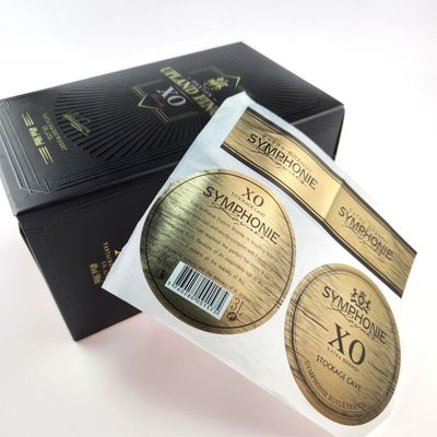 Goede prijs CMYK Biologisch afbreekbare aluminiumfolie etiketten Whisky Embossing Brandy Wijnetiketten online