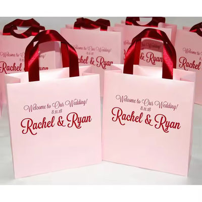 Goede prijs Roze Custom Holiday Gift Bags 3D Effect Kraft Shopping Bags Custom Logo online