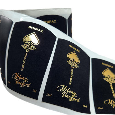Goede prijs Op maat gemaakte sticker Velvet Printing Textured Raised Spot UV Copper Gold Foil 3D Embossed Red Wine Sticker Label voor flessen online