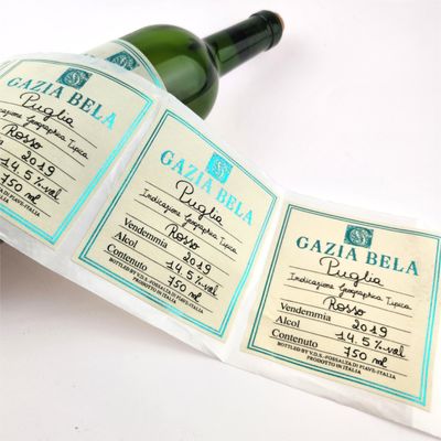 Goede prijs Op maat gemaakt wijnlabel Premium textuur Papier wijnfles Verpakkingslabels UV-printen Folie Stempelen Wijnflesselabels online