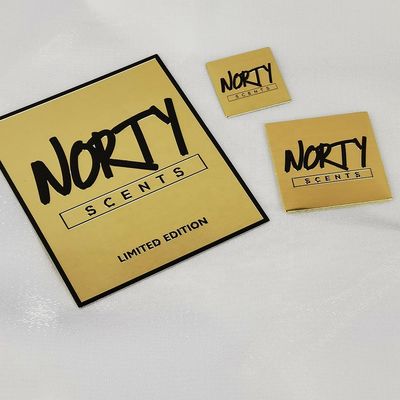Goede prijs Persoonlijk gemaakt metalen notitieboek Parfum Nickel Label Transfer Embossed 3d Gold Metal Decal Sticker online