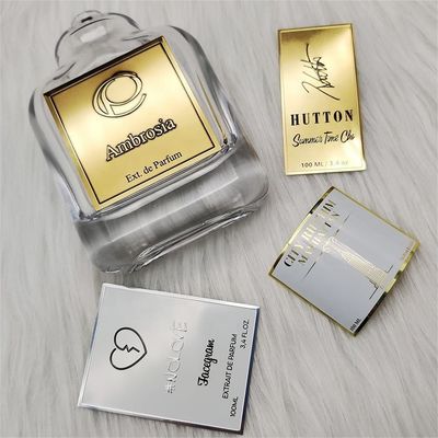 Goede prijs Nickelmetaal 3d zelfklevende etiketten met metaallogo, voor parfumflessen online