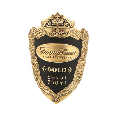 Goede prijs Gepersonaliseerd logo luxe flessen metaal aluminium wijn label sticker met geïmprimeerd ontwerp online