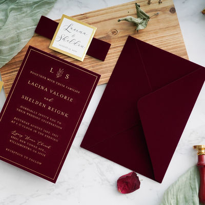 Goede prijs Mini-kaart Velvet enveloppen met aangepast logo Visitenkaart Munt Wedding Packaging online