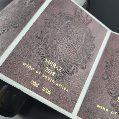 Goede prijs Persoonlijk zelfklevend duurzaam leerpapier geïmprimeerd goudfolie wijnlabel voor wijnflessenverpakking online
