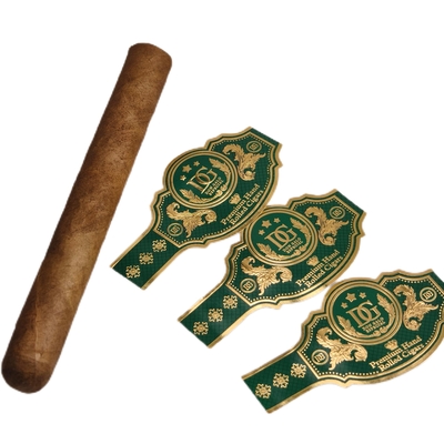Goede prijs High Quality Custom Cigar Ring Label Sticker Waterproof  OEM Vinyl UV Printed Cigar Ring Private Branding Cigar Label Sticker online