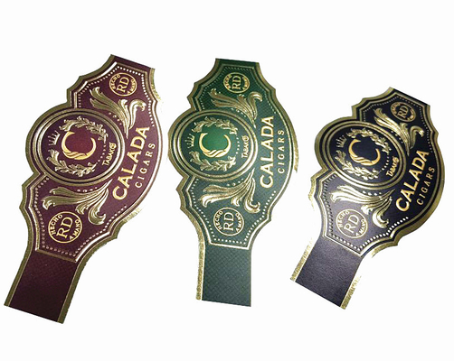 Goede prijs Op maat gemaakte labelsticker Hot Sale Sigarenlabel Sticker Embossing Printed Unieke vorm UV Gold Sigaren Ring Label Kleefmiddel Waterdicht Cartoon Label Printing Sticker online