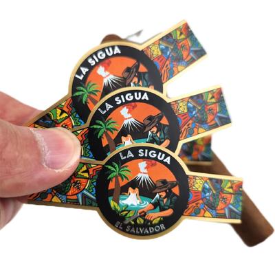 Goede prijs Custom Embossed Gold Foil Cigar Label and Band with ISO9001:2008 Certification for Personalized Use online